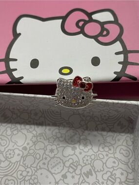 Hello Kitty Silver Crystal Plated Ring